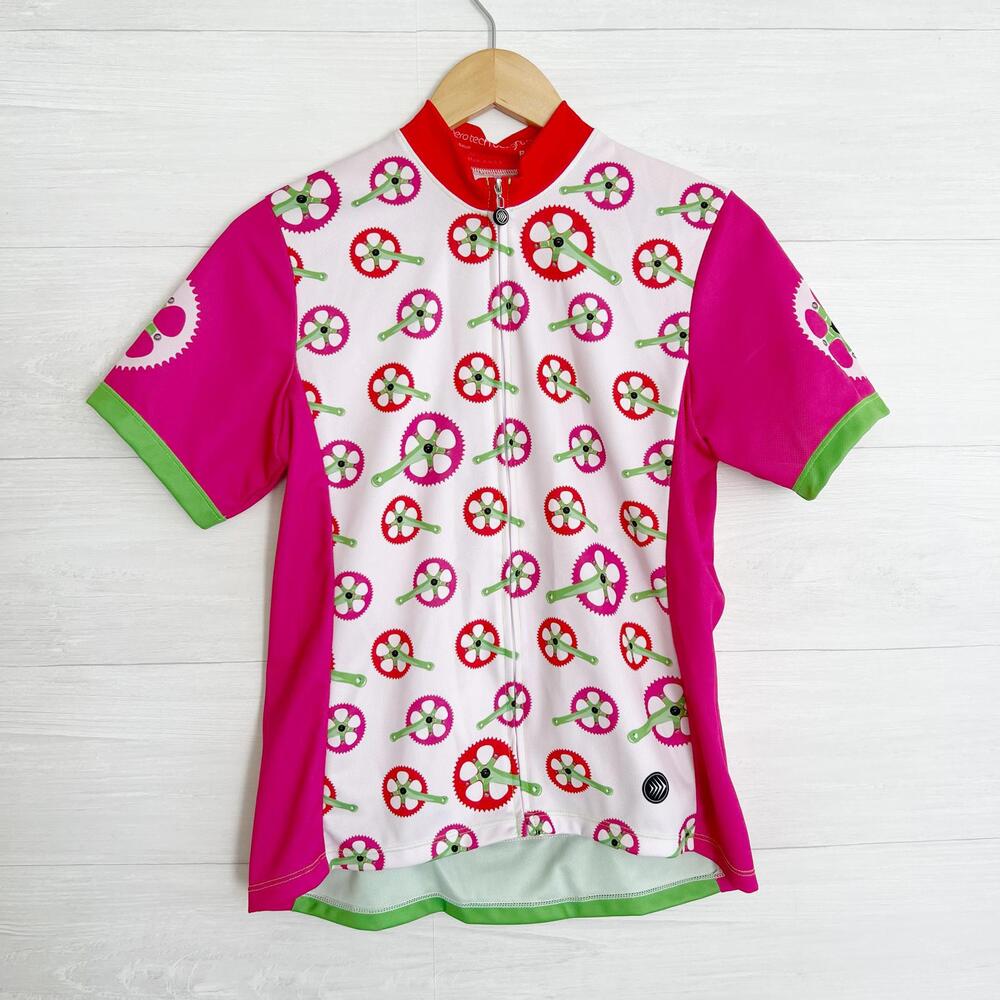 Aero Tech Designs Custom - Gears Full zip short sleeve cycling jersey S